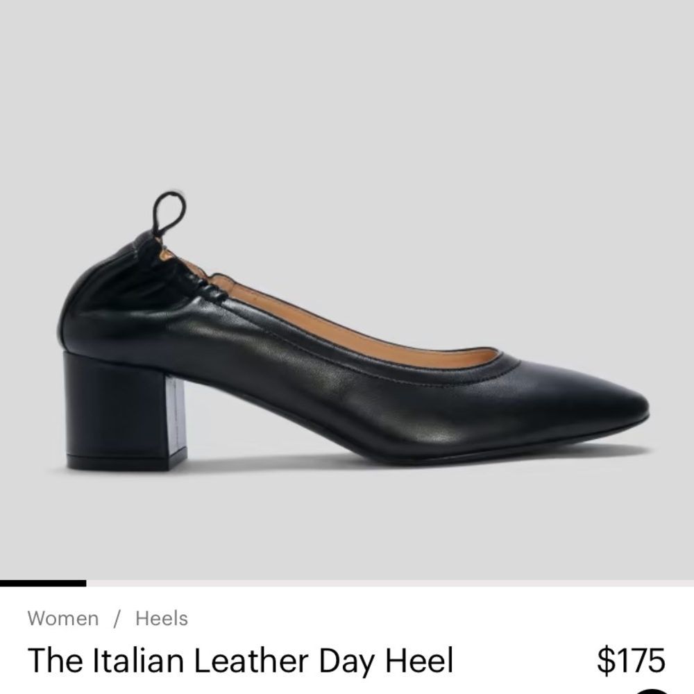 Everlane | Italian Leather Day Heel | Size 9 | Black